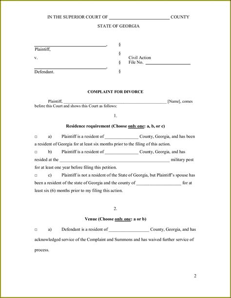georgia contested divorce forms  form resume examples ojyqbkvz
