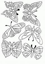 Butterfly Coloring Pages Mosaic Butterflies Patterns Colouring Printable Embroidery Quilling Kids sketch template