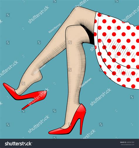 vintage drawing beautiful woman legs red stock vector 428581909 shutterstock