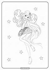 Winx Coloring Pages Stella Printable Princess Cosmix Whatsapp Tweet Email sketch template