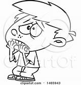 Scared Boy Biting Nails Cartoon His Clipart Outline Finger Illustration Toonaday Royalty Lineart Vector Clip Poster Print 2021 sketch template