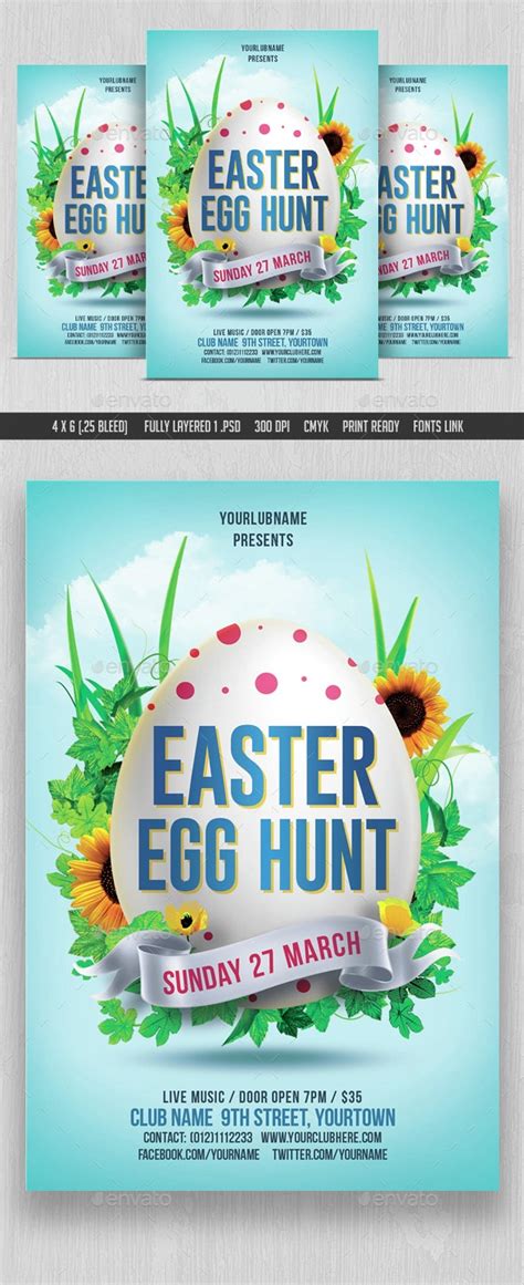 easter egg hunt flyer template  designworkz graphicriver