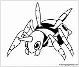 Ariados Pokemon Pages Coloring Online Printable Color sketch template