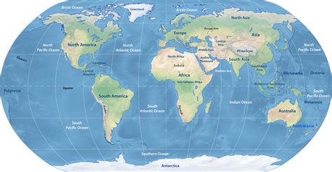 physical map   world continents nations  project