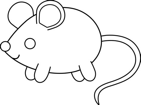 cute colorable mouse  clip art