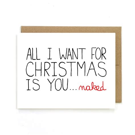 sexy christmas card funny christmas card all i want for etsy