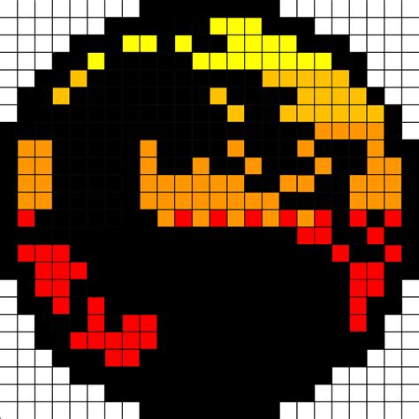 mortal kombat logo   fit   square board pixel art pixel art templates pixel