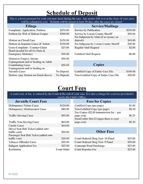 court fees lorain county domestic relations court