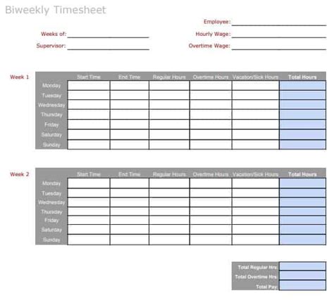 downloadable time sheet templates   small business