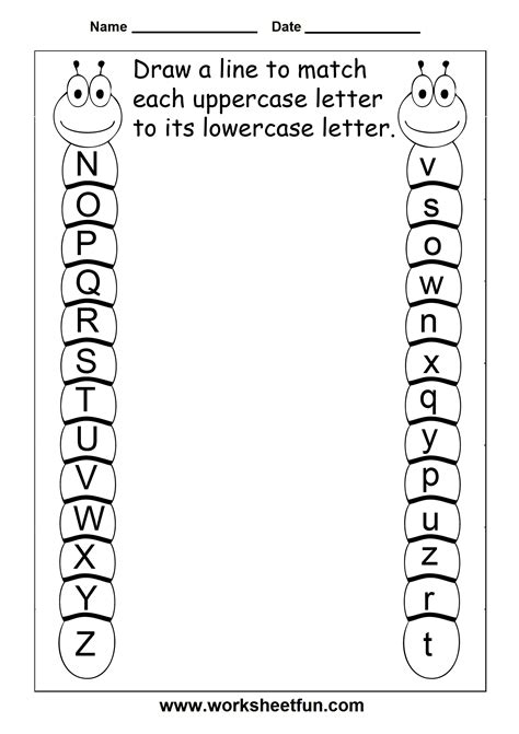 match uppercase  lowercase letters  worksheets  printable