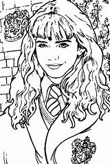 Harry Hermione Colouring Granger Hogwarts sketch template