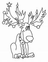Reindeer Coloring Pages Christmas Santa Deer Printable Ready Choose Board Comments sketch template