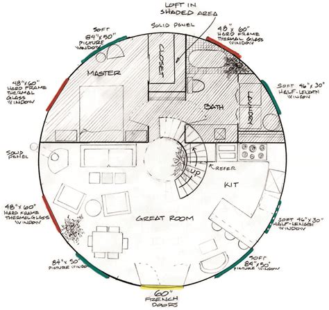 yurt floor plan  master   tks    yurt   attached   living room exit
