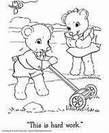 Bear Teddy Coloring Pages Lawn Boy Mowing Printable Bears Honkingdonkey Kids Theodore Roosevelt sketch template