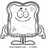 Toast Jam Cartoon Clipart Mascot Happy Coloring Cory Thoman Outlined Vector Regarding Notes sketch template