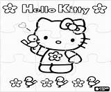 Kitty Puzzle Hello Flowers sketch template