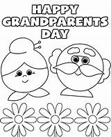 Grandparents Coloring Happy Card Printable Cards Print Greeting sketch template