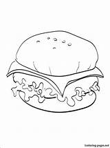 Cheeseburger Coloring Pages Drawing Getcolorings Getdrawings Printable sketch template