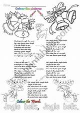 Jingle Colouring Bells Song Sheet Worksheet Preview Christmas sketch template