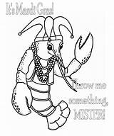 Gras Lobster Scribblefun Jester Crawfish sketch template