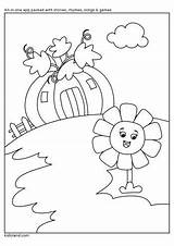 Coloring Pumpkin House Kidloland Worksheets Pages Printable sketch template