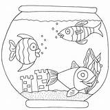 Coloring Fish Pages Aquarium Tank sketch template