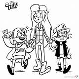 Gravity Falls Coloring Pages Mabel Dipper Wendy Printable sketch template