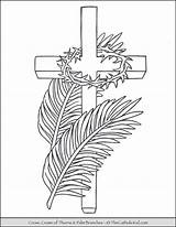 Lent Thorns Palms Thecatholickid Colouring Loudlyeccentric sketch template
