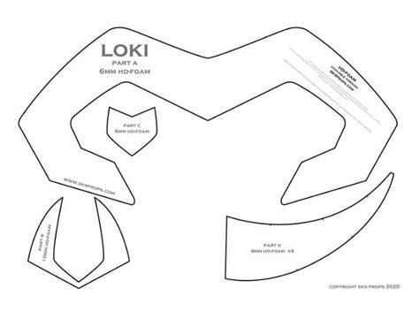 loki chifre molde traje loki tutorial de disfraz accesorios de