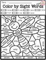 Sight Grade Words Color Spring Code Third Worksheets Word Printable Activities Kindergarten Coloring Kids Fun Reading Second Vocabulary First Pdf sketch template