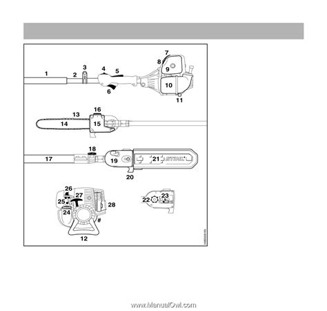 main parts telescopic drive tube stihl ht  product instruction manual page