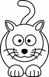 Cat Cartoon Drawing Coloring Pages Kids Visit Line Cute Clipart sketch template