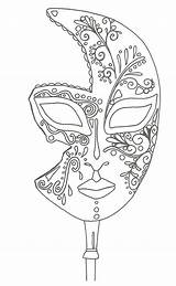 Masque Venise Imprimer Template Adulte Icolor Hippie sketch template
