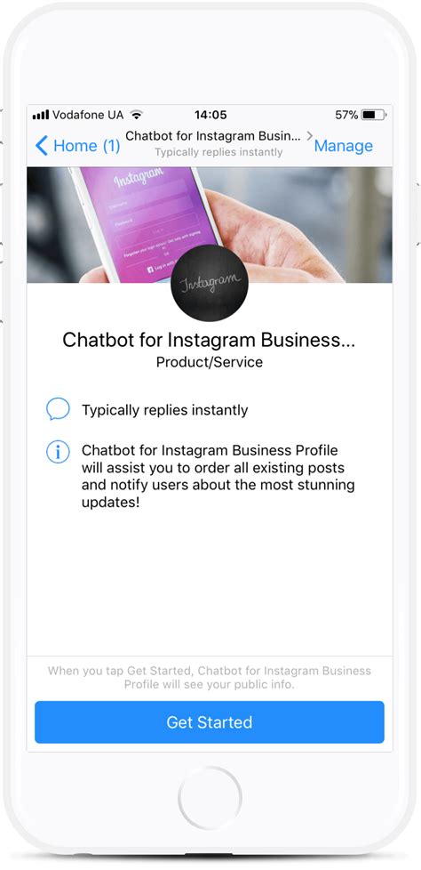 Instagram Business Profile Bot Template For Messenger For