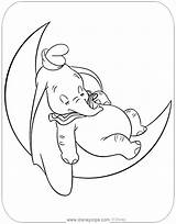 Dumbo Coloring Moon Pages Disney Sleeping Disneyclips Ausmalbilder Crescent Baby Elephant Mandala Printable Cartoon Cute Zum Ausdrucken Sweet Malvorlagen Drawing sketch template