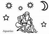 Verseau Signe Coloriage Aquarius Zodiac Imprimer Coloriages Colorier Zodiaque Zodiacales Signos Signes Rêveur sketch template