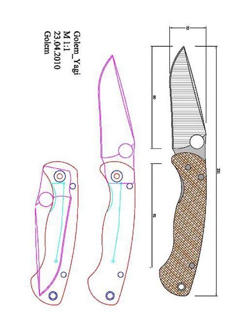 printable liner lock knife template printable templates