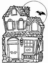 Coloring Spooky Pages Halloween Popular sketch template