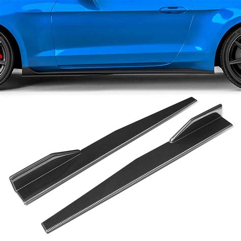 buy eccpp side skirts fits universal vehicles carbon fiber style side