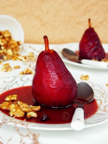 wine poached pear ecurry the recipe blog