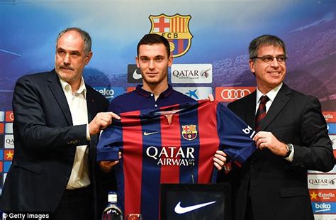 thomas vermaelen unveiled as a barcelona player at nou camp after £15m