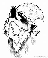 Wolf Coloring Pages Printable Wolves Color Moon Kids Animal Sheets Adults Adult Howling Print Baby Colouring Realistic Found Drawing Book sketch template