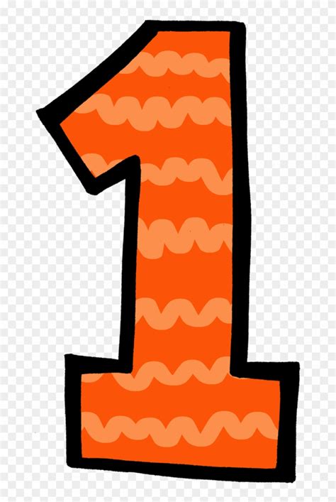 clipart  number  orange pencil   color orange number
