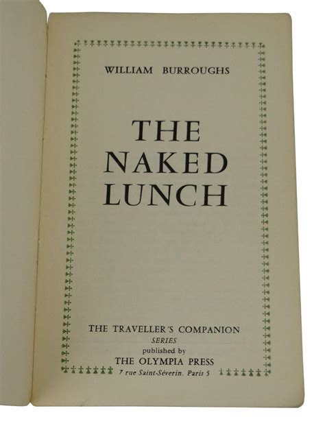 the naked lunch by burroughs william s good 1959 first edition