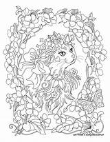 Pages Coloring Cat Adult Cats Book Sarnat Color Marjorie Flower Colouring Printable Animal Choose Board Amzn Animals sketch template