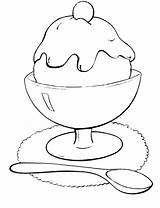 Ice Cream Coloring Pages Spoon Icecream Kids Bowl Printable Color Scoops Sunday Scoop Cone Drawing Print Getcolorings Coloringpages Getdrawings Fun sketch template