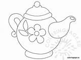 Teapot Pattern Teapots Coloringpage Riscosgraciosos sketch template