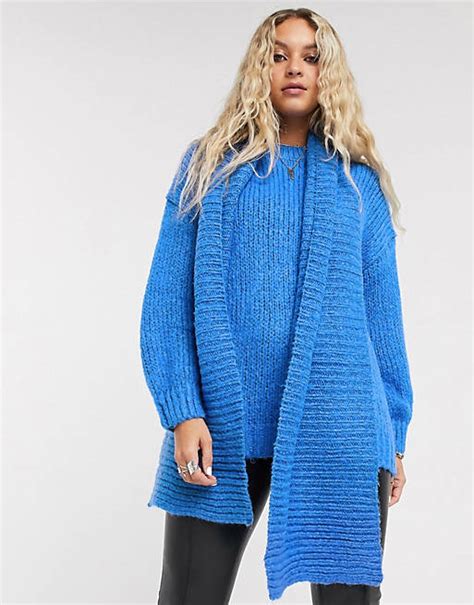 bershka trui met bijpassende sjaal  blauw asos