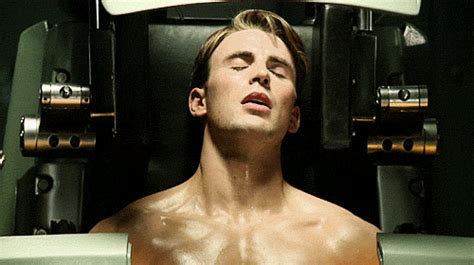 and then when he s transformed into captain america it s jaw dropping chris evans captain
