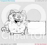 Ugly Outlined Cat Sign Clipart Cartoon Thoman Cory Coloring Vector Clipartof sketch template